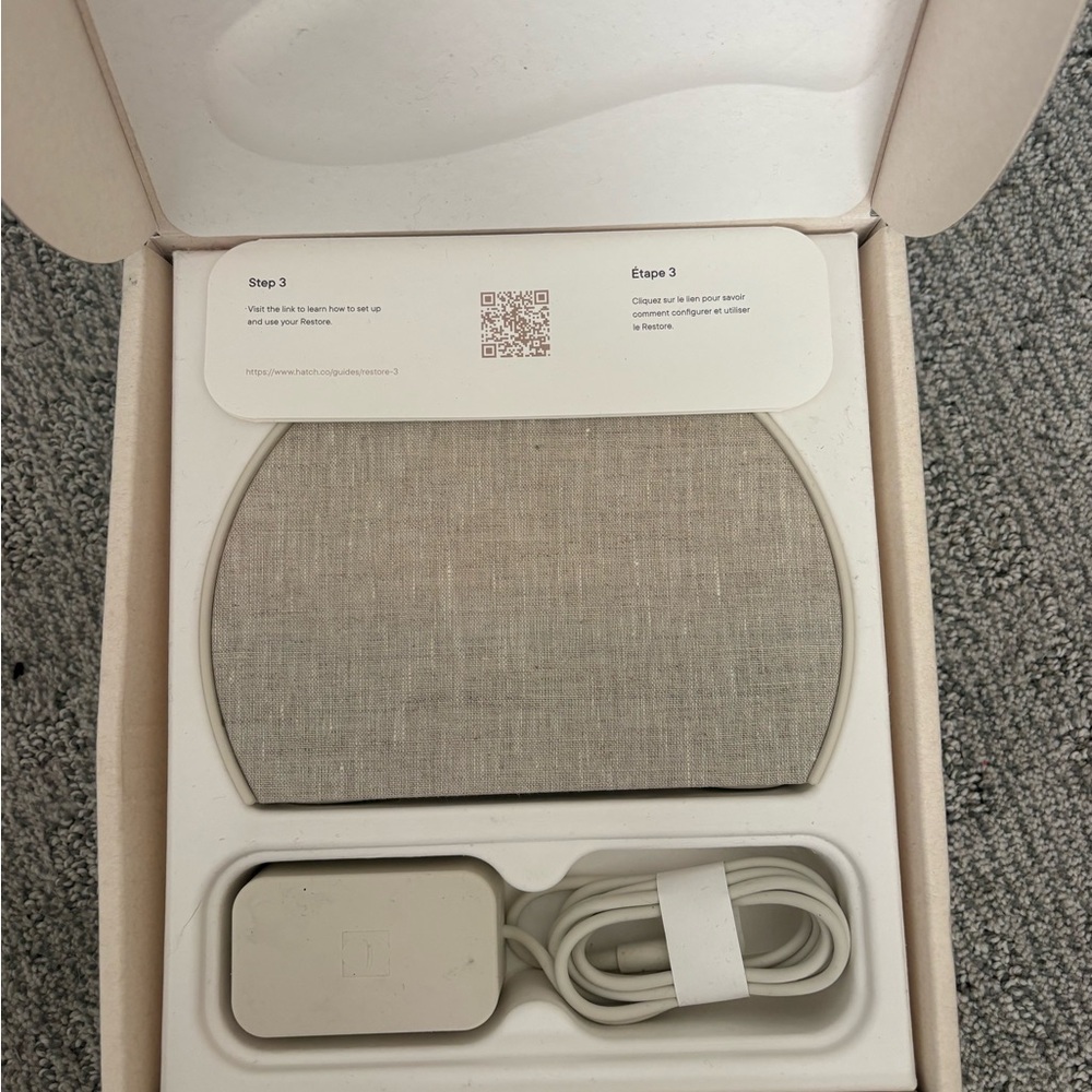 Hatch Beige and White Alarm Clock and Sound Machine